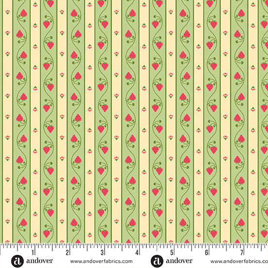Strawberry Honey by Andover Fabrics Stripe Green
